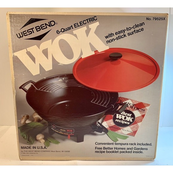 Kitchen West Bend 6 Quart Electric Wok Model 79525x Vintage Open New In Box Red 198s Poshmark